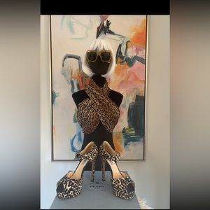 Prada
Leopard-Print Calf Hair Mary Jane Sandal size 40.